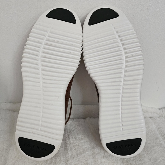 Cole Haan Mens 2.Zerogrand British Tan & Ivory Laser Wingtip Oxfords Size 8.5 - Picture 13 of 14